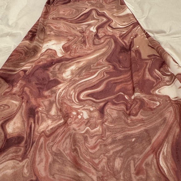 Torrid Dusty Rose Swirl/Marble Flare Pants - Picture 4 of 6